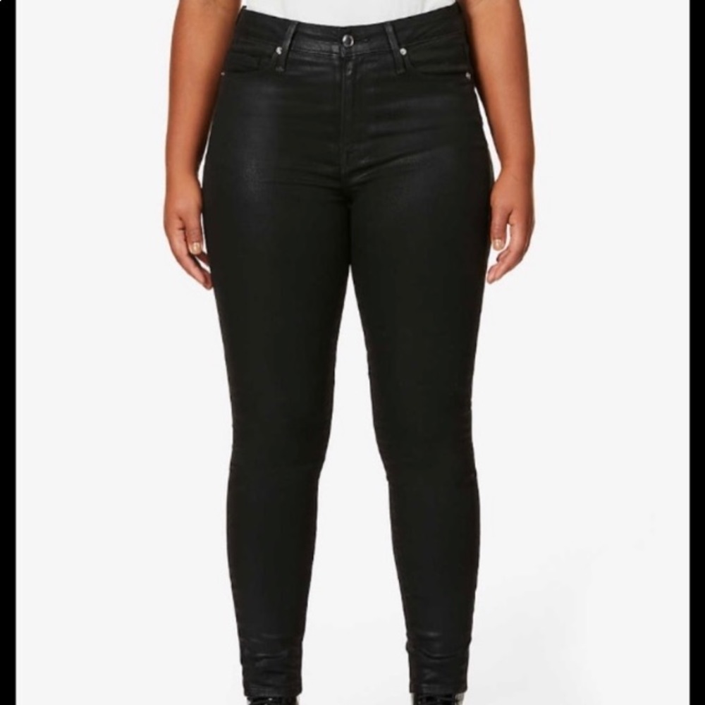 Good American Good Legs Leather-like High Waist Skinny Jeans NWT SZ 18